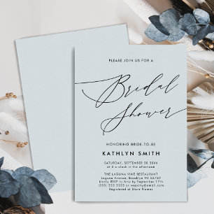 Elegant Script Minimalist Modern Bridal Shower Invitation