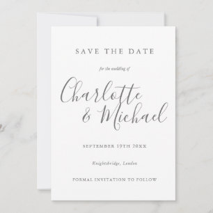 Elegant Script Minimalist Save The Date