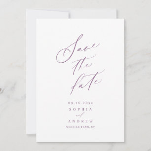 Elegant script minimalist wedding save the date