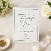 Elegant Script Minimalist Wedding thank you