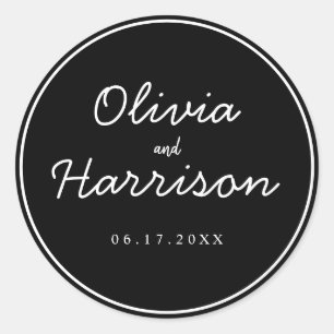Élégant Script minimaliste Sticker Mariage moderne