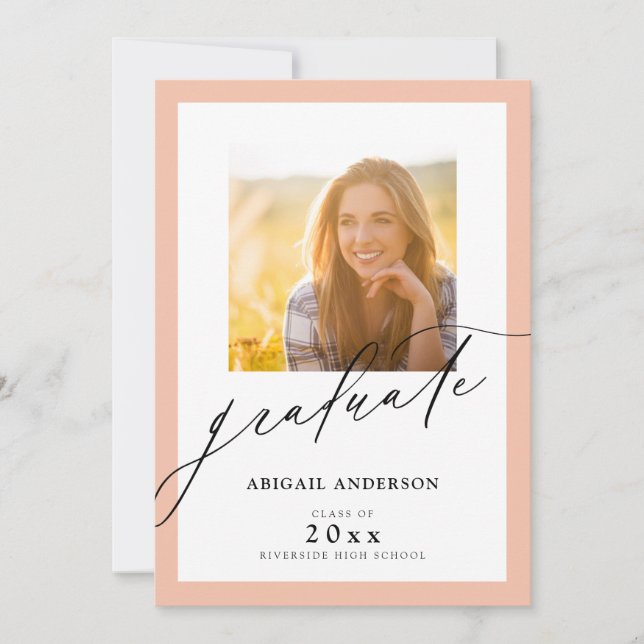 Elegant Script Modern 2 Photo Graduation (Front)