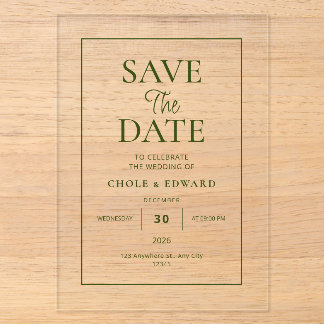Elegant Script Modern Acrylic Wedding Invitation