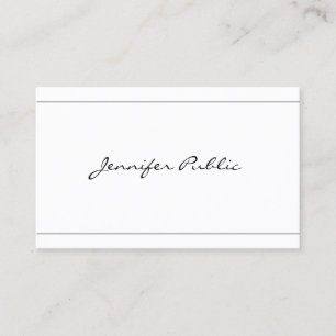 Elegant Script Modern Clean Design Beautiful Plain Business Card