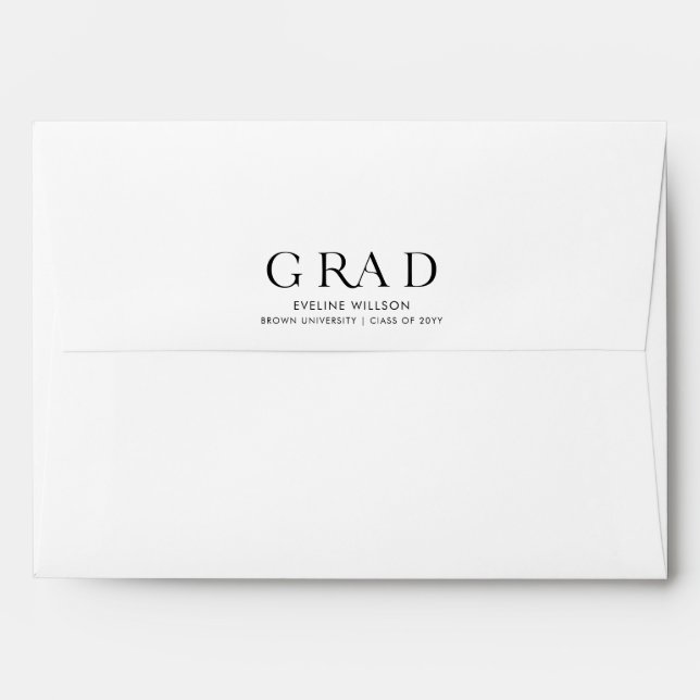 Elegant Script Modern Elegant Graduation Envelope (Back (Top Flap))