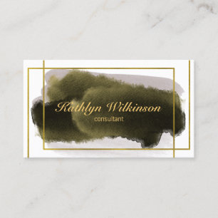 Elegant Script Modern Gold Geometric Professional Business Card