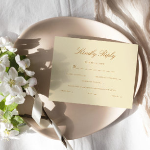 Elegant Script Modern Kindly Reply Wedding RSVP Card
