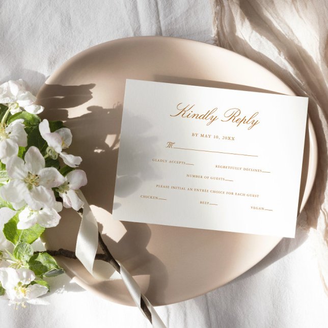 Elegant Script Modern Kindly Reply Wedding RSVP Card (Creator Uploaded)