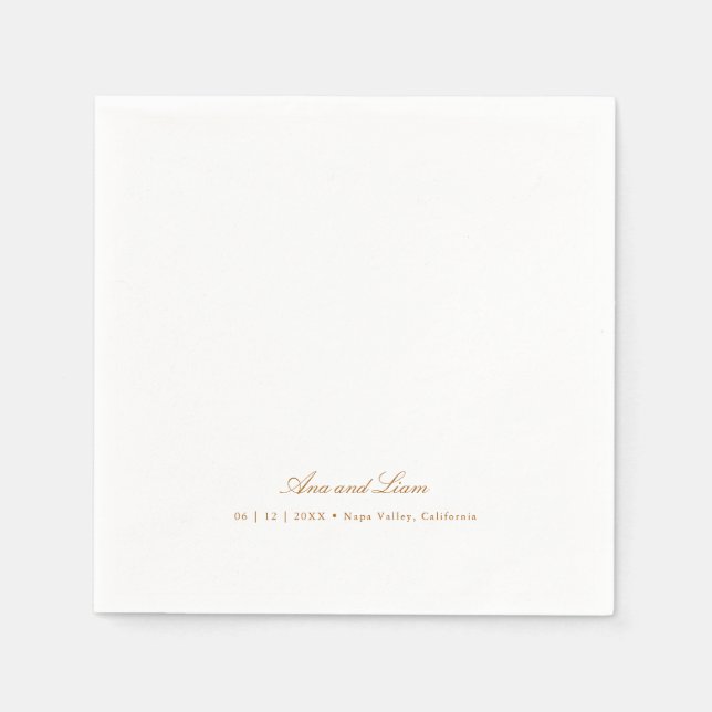 Elegant Script Modern Minimalist Wedding Napkin (Front)