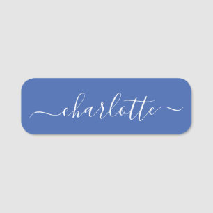 Elegant Script Modern Name Personalized Blue Name Tag