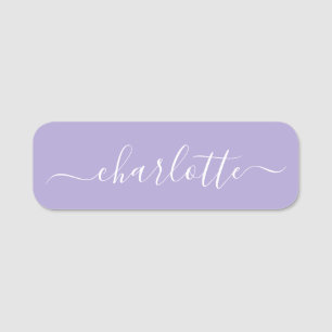 Elegant Script Modern Name Personalized Lavender Tag