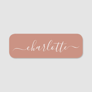 Elegant Script Modern Name Personalized Terracotta Tag