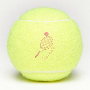 Elegant Script Modern Palyers Name Personalized Tennis Balls