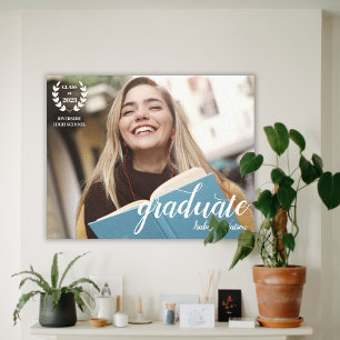 Elegant Script Modern Photo Graduate Canvas Print