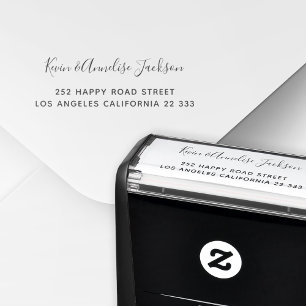 Elegant script modern return address chic  self-inking stamp
