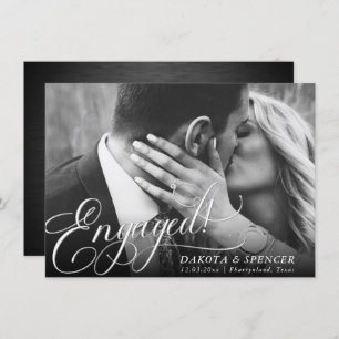 Elegant Script   Modern Script Photo Engagement Announcement
