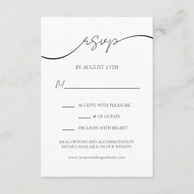 Elegant Script Modern Typography Wedding RSVP Enclosure Card (Front)