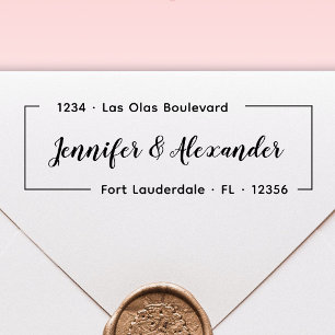 Elegant Script Modern Wedding Return Address Self- Self-inking Stamp