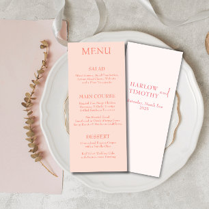 Élégant Script moderne Pink Blush mariage Menu
