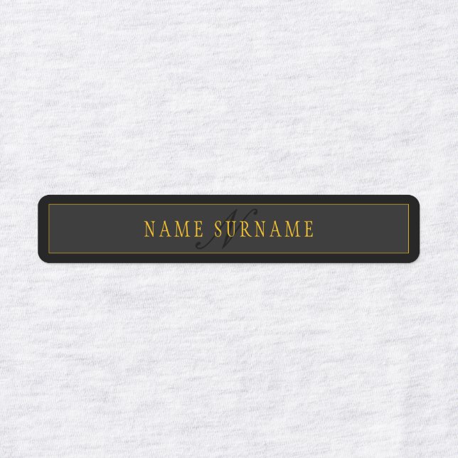 Elegant Script Monogram Black & Gold (Design 1)