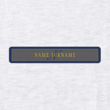 Elegant Script Monogram Dark Navy Blue Grey & Gold