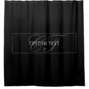 Elegant Script Monogram Editable Black Grey White