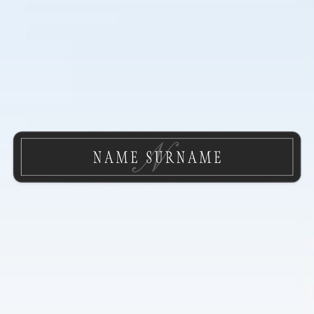 Elegant Script Monogram Editable Black Grey White (Creator Uploaded)