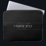 Elegant Script Monogram Editable Black Grey White Laptop Sleeve<br><div class="desc">Elegant looking text design, customize as you like!</div>