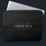 Elegant Script Monogram Editable Black Grey White Laptop Sleeve<br><div class="desc">Elegant looking text design,  customize as you like!</div>