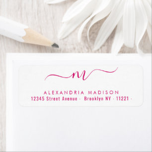 Elegant Script Monogram Hot Pink Modern Typography