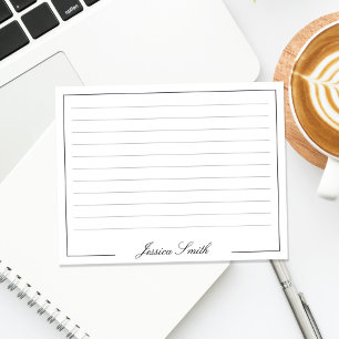 Elegant Script Monogram Name Lined Card