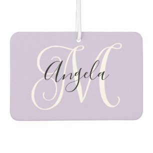 Elegant Script Monogram Pale Lavender Photo Air Freshener