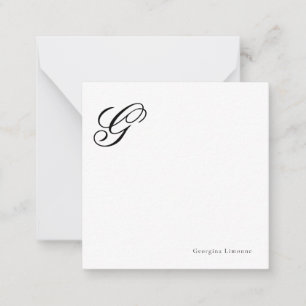 Elegant Script Monogram Personalized Card