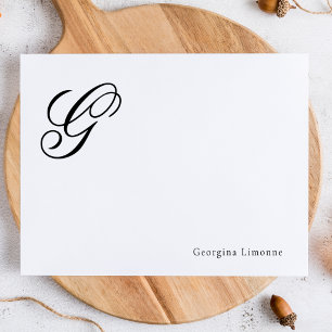 Elegant Script Monogram Personalized Card