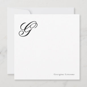 Elegant Script Monogram Personalized Card