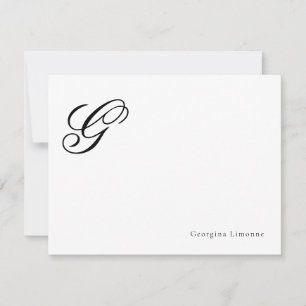 Elegant Script Monogram Personalized Card
