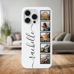 Elegant Script Monogram Personalized Photo Collage iPhone 15 Pro Max Case