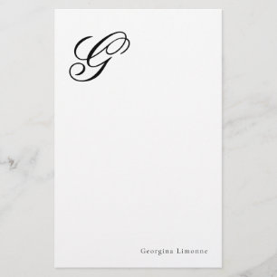 Elegant Script Monogram Personalized Stationery