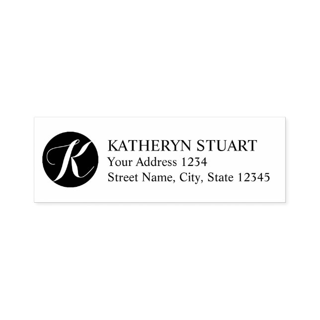 Elegant Script Monogram Return Address Self-inking Stamp (Design)