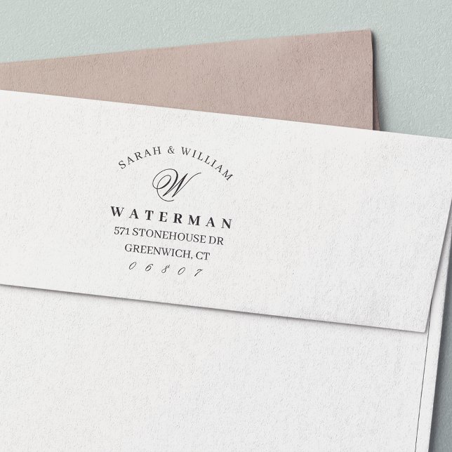 Elegant Script Monogram | Return Address Self-inking Stamp (Creator Uploaded)