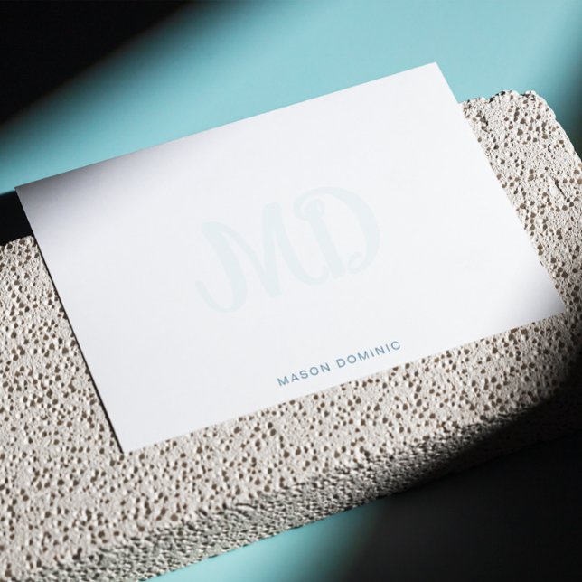 Elegant Script Monogram Watermark note card (Creator Uploaded)