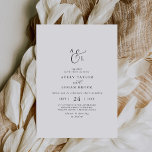 Elegant Script Monogram Wedding Invitation<br><div class="desc">This elegant script monogram wedding invitation is perfect for a simple wedding. The minimalist black and white design features fancy romantic typography with modern glam style. Customizable in any colour. Keep the design minimal and classy, as is, or personalize it by adding your own graphics and artwork. Personalize the card...</div>