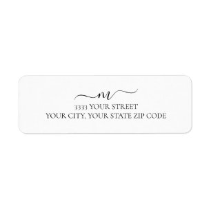 Élégant Script Monogramme Adresse de retour