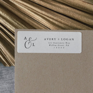 Élégant Script Monogramme Adresse de retour Étique