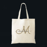 Elegant Script Monogrammed Name Modern Trendy Tote Bag<br><div class="desc">This monogrammed tote bag features a monogram with modern script font. Personalize it with your name and monogram.</div>