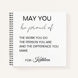 Elegant Script Motivational Quote Personal Name Notebook