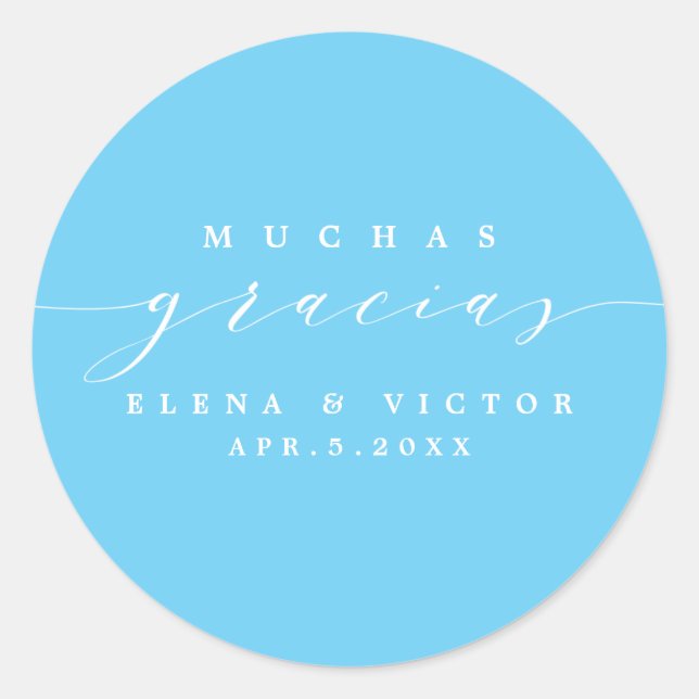 ELÉGANT SCRIPT MUCHAS GRACIAS | MERCI STICKER (Devant)