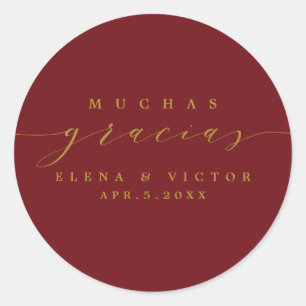 ELÉGANT SCRIPT MUCHAS GRACIAS MERCI STICKER