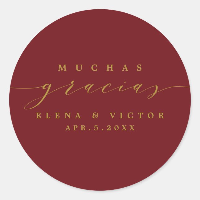 ELÉGANT SCRIPT MUCHAS GRACIAS | MERCI STICKER (Devant)