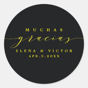 ELÉGANT SCRIPT MUCHAS GRACIAS MERCI STICKER